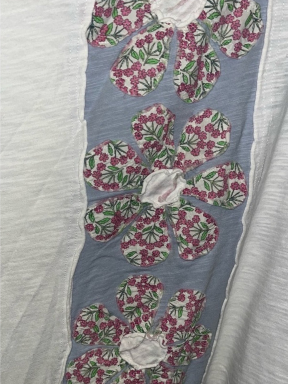 Women’s Floral Patchwork Boho Oversized Poncho/ V-Neck top- BlueVelvet- NWT - Picture 5 of 10